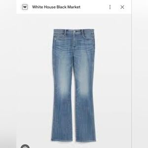 White House Black Market Light Blue Skinny High Rise Flare Jeans